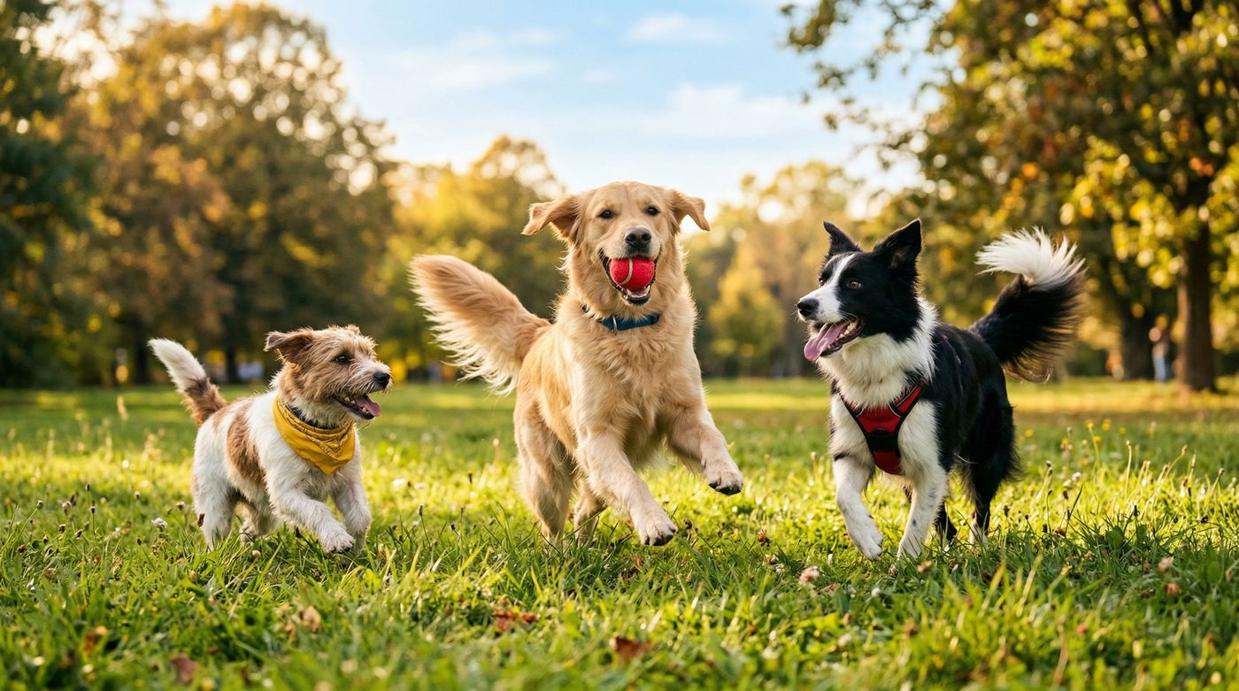 כלבים שמחים בטיול